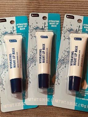 b.pure Hydrating Night Lip Mask - Blue/White - Set of 3